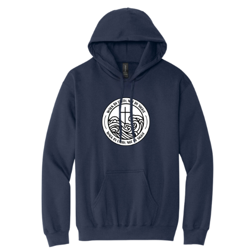 Hooded Sweatshirt - Walk By Faith (Navy)