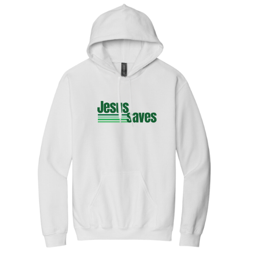 Hooded Sweatshirt - Jesus Saves (White)