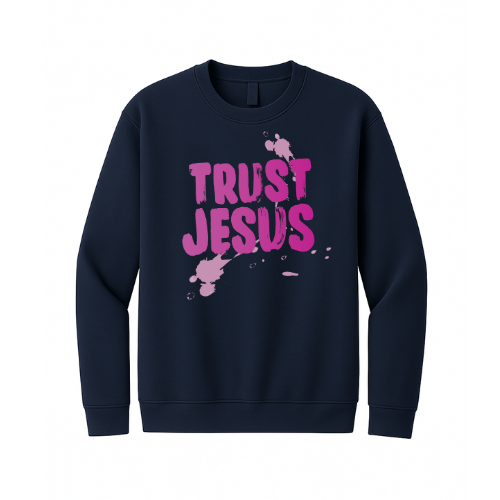 Crewneck Sweatshirt - Trust Jesus (Navy)
