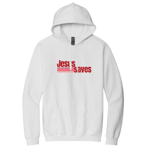 Hooded Sweatshirt - Jesus Saves (White)