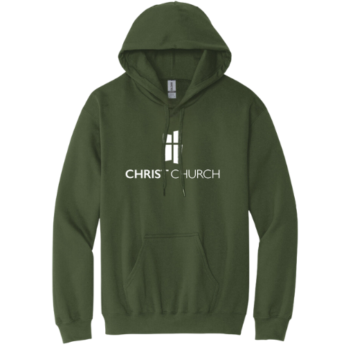 Hooded Sweatshirt - Christ Church Logo (Military Green)