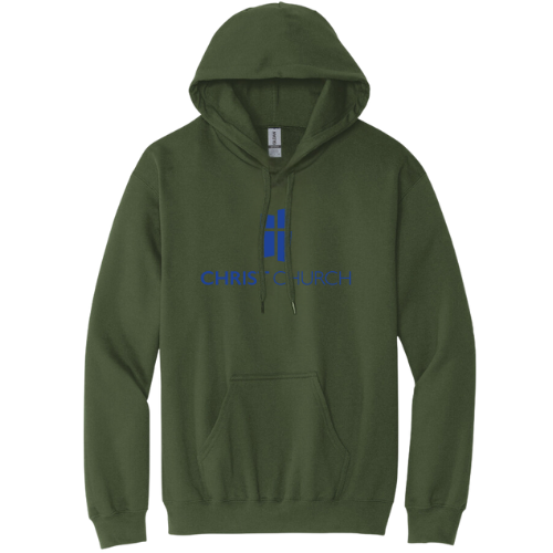 Hooded Sweatshirt - Christ Church Logo (Military Green)