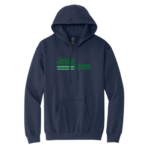 Hooded Sweatshirt - Jesus Saves (Navy)