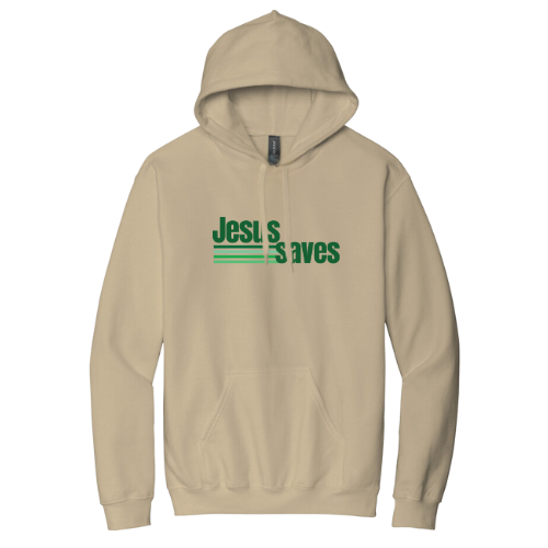 Hooded Sweatshirt - Jesus Saves (Sand)