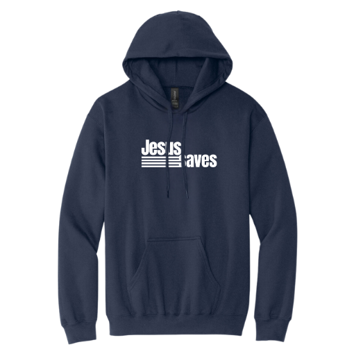 Hooded Sweatshirt - Jesus Saves (Navy)