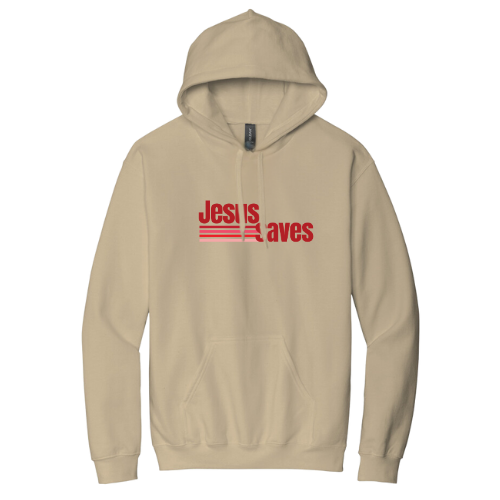 Hooded Sweatshirt - Jesus Saves (Sand)
