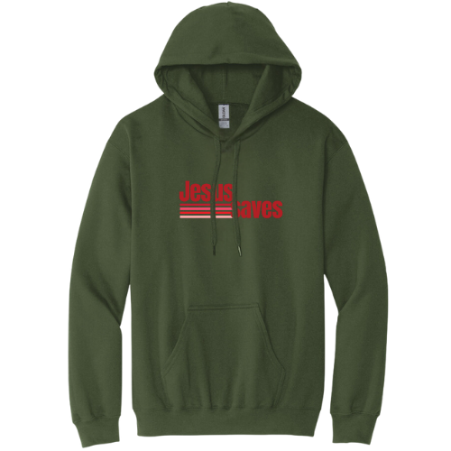Hooded Sweatshirt - Jesus Saves (Military Green)