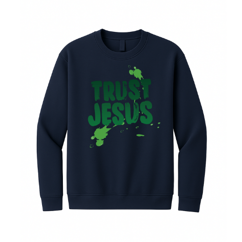 Crewneck Sweatshirt - Trust Jesus (Navy)