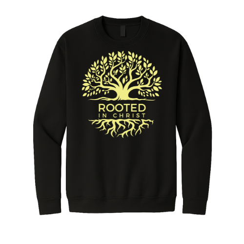 Crewneck Sweatshirt - Rooted in Christ (Black)