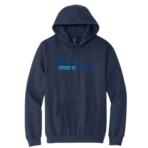 Hooded Sweatshirt - Jesus Saves (Navy)