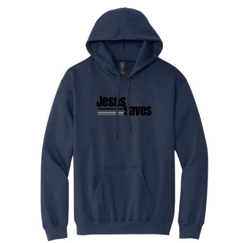 Hooded Sweatshirt - Jesus Saves (Navy)