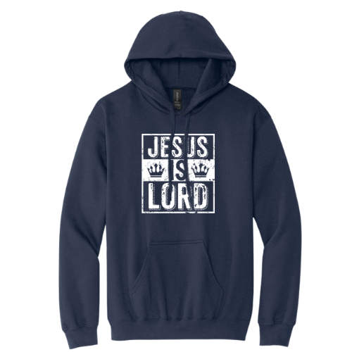 Hooded Sweatshirt - Jesus Is Lord (Navy)