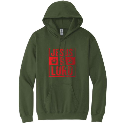 Hooded Sweatshirt - Jesus Is Lord (Military Green)