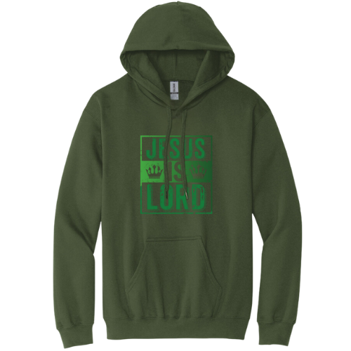 Hooded Sweatshirt - Jesus Is Lord (Military Green)