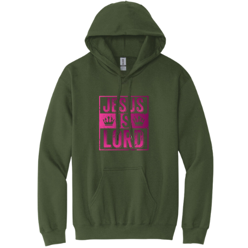 Hooded Sweatshirt - Jesus Is Lord (Military Green)