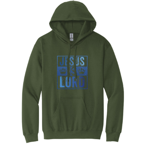 Hooded Sweatshirt - Jesus Is Lord (Military Green)