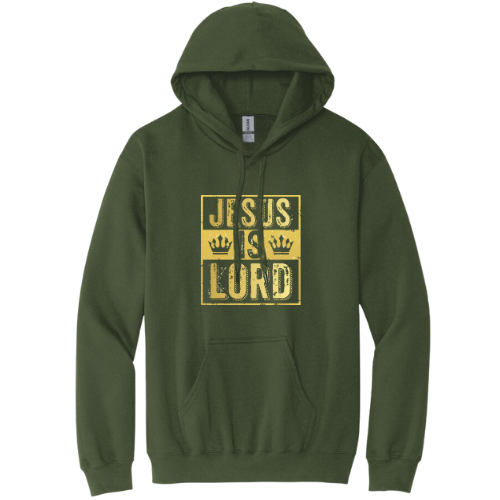 Hooded Sweatshirt - Jesus Is Lord (Military Green)
