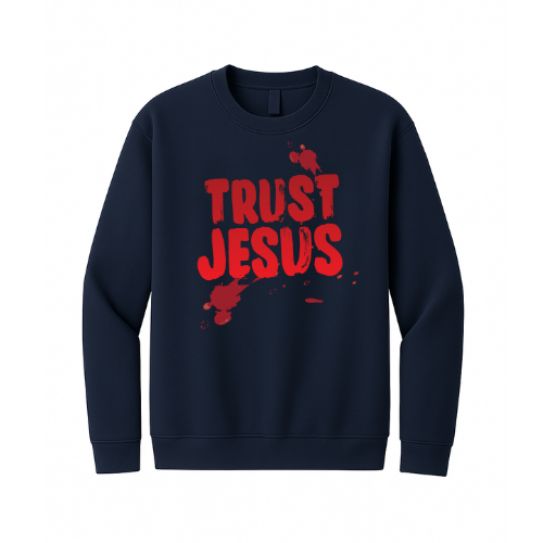 Crewneck Sweatshirt - Trust Jesus (Navy)