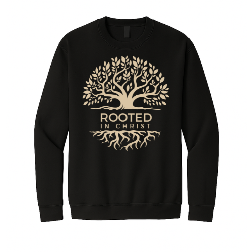Crewneck Sweatshirt - Rooted in Christ (Black)