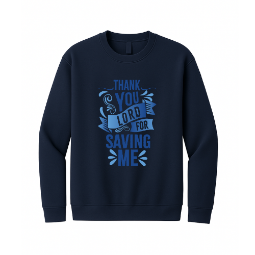 Crewneck Sweatshirt - Thank You Lord (Navy)