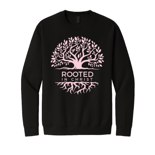 Crewneck Sweatshirt - Rooted in Christ (Black)