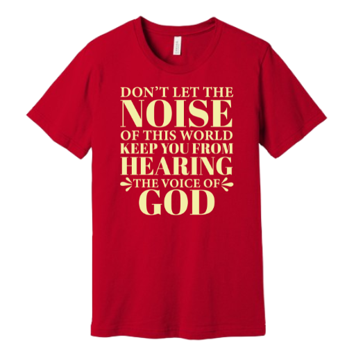 Unisex Jersey Short Sleeve Tee. Voice Of God  (Red)
