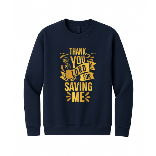 Crewneck Sweatshirt - Thank You Lord (Navy)