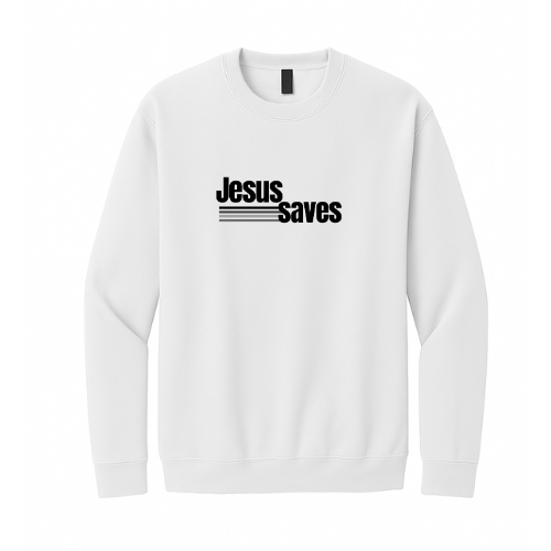 Crewneck Sweatshirt - Jesus Saves (White)