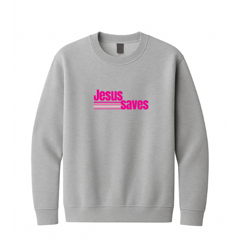 Crewneck Sweatshirt - Jesus Saves (Gray)