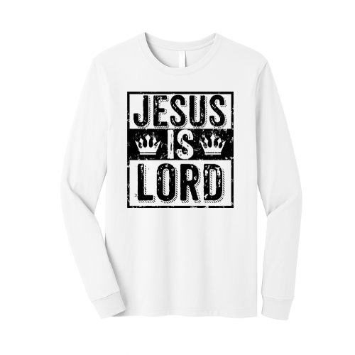 Unisex Jersey Long Sleeve Tee - Jesus is Lord (White)
