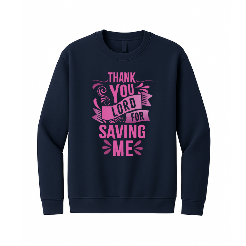Crewneck Sweatshirt - Thank You Lord (Navy)
