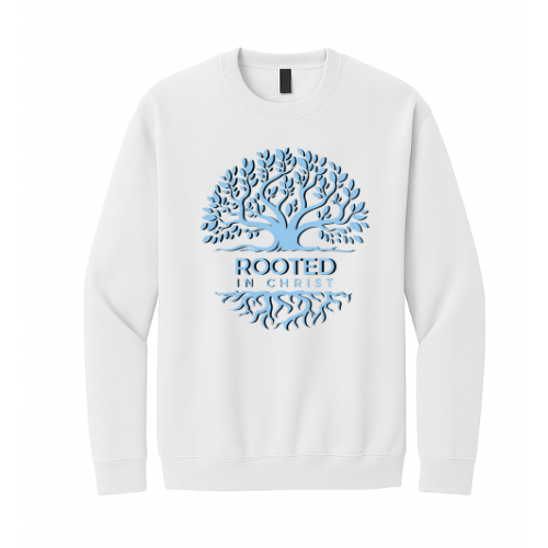 Crewneck Sweatshirt - Rooted in Christ (White)