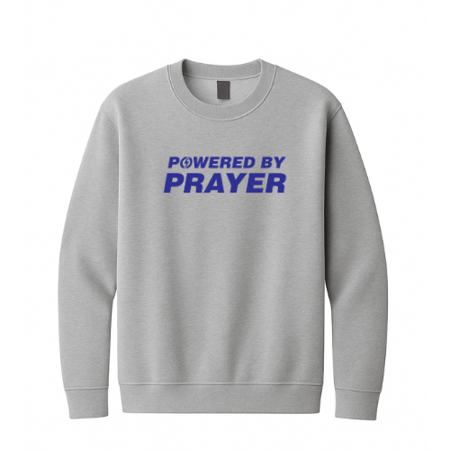Crewneck Sweatshirt - Powered By Prayer (Gray)