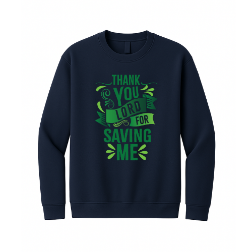 Crewneck Sweatshirt - Thank You Lord (Navy)