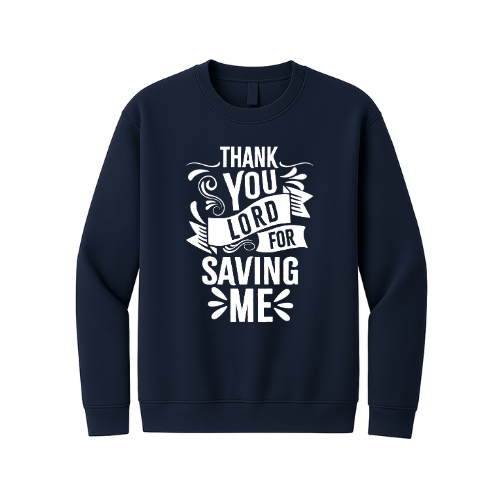 Crewneck Sweatshirt - Thank You Lord (Navy)