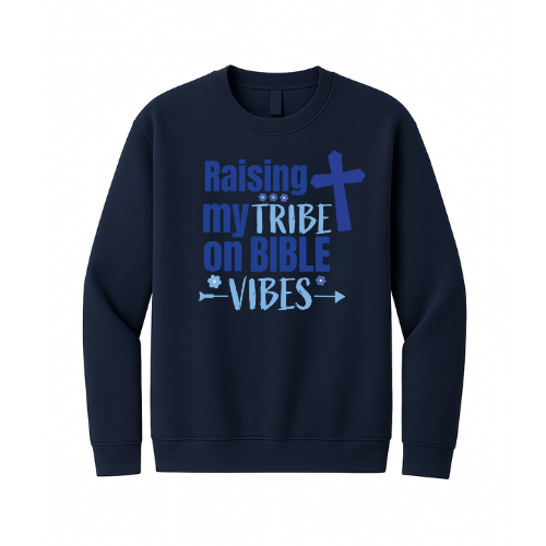 Crewneck Sweatshirt - Raising my Tribe (Navy)
