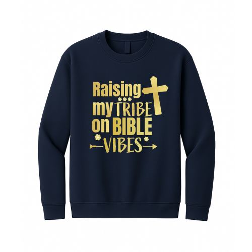 Crewneck Sweatshirt - Raising my Tribe (Navy)
