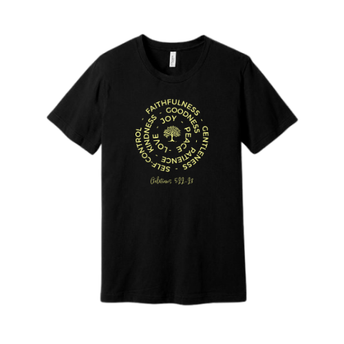 Unisex Jersey Short Sleeve Tee. Fruit of the Spirit (Black)