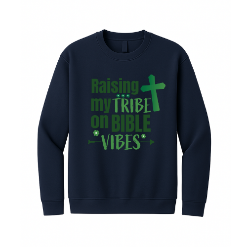 Crewneck Sweatshirt - Raising my Tribe (Navy)