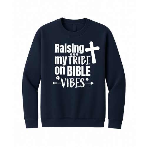 Crewneck Sweatshirt - Raising my Tribe (Navy)