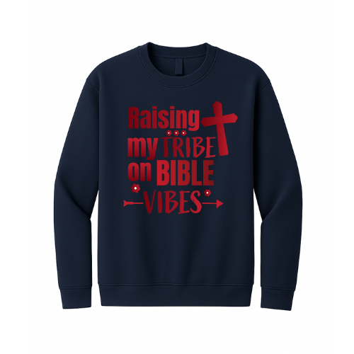 Crewneck Sweatshirt - Raising my Tribe (Navy)