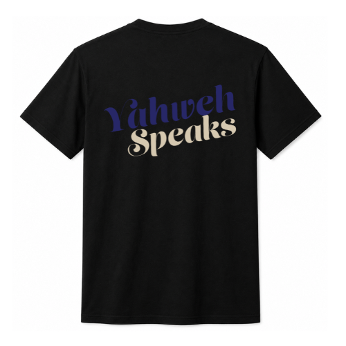 Unisex Jersey Short Sleeve Tee. Yahweh Speaks (Black)