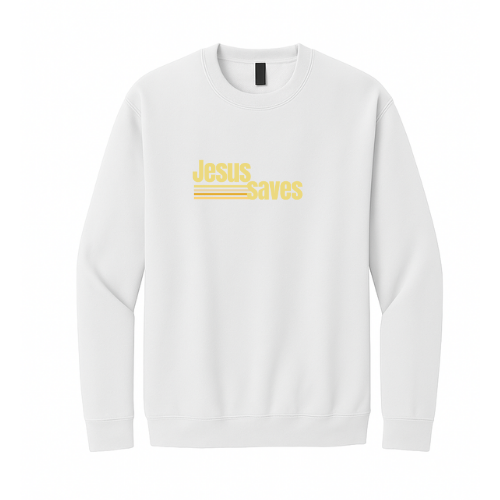 Crewneck Sweatshirt - Jesus Saves (White)