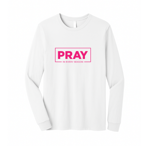 Unisex Jersey Long Sleeve Tee - Pray Every Season (White)