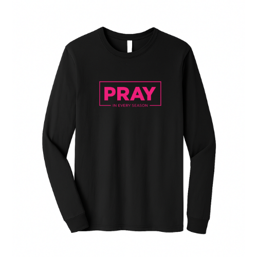 Unisex Jersey Long Sleeve Tee - Pray Every Season (Black)