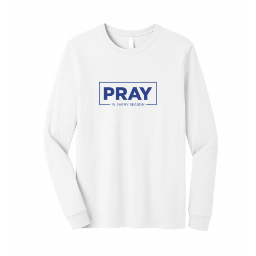 Unisex Jersey Long Sleeve Tee - Pray Every Season (White)
