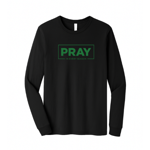 Unisex Jersey Long Sleeve Tee - Pray Every Season (Black)