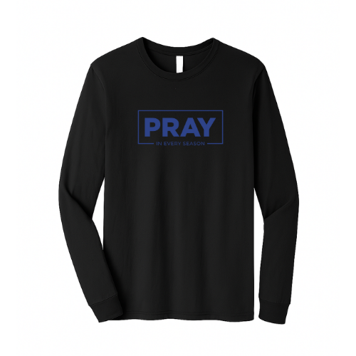 Unisex Jersey Long Sleeve Tee - Pray Every Season (Black)