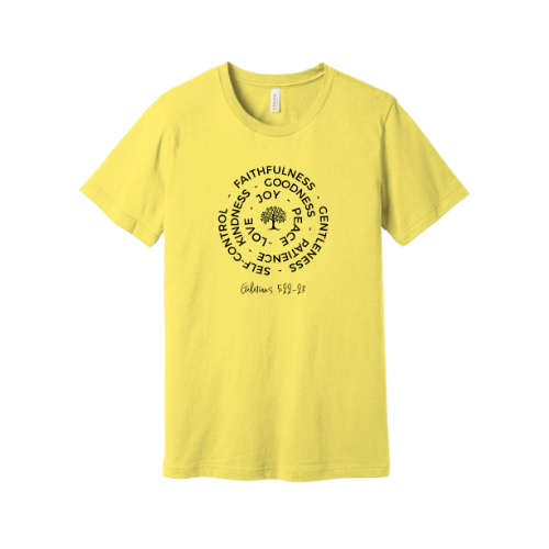 Unisex Jersey Short Sleeve Tee. Fruit of the Spirit (Yellow)