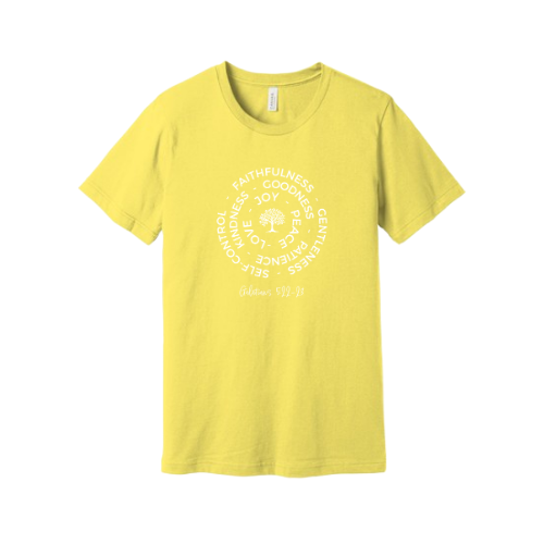 Unisex Jersey Short Sleeve Tee. Fruit of the Spirit (Yellow)